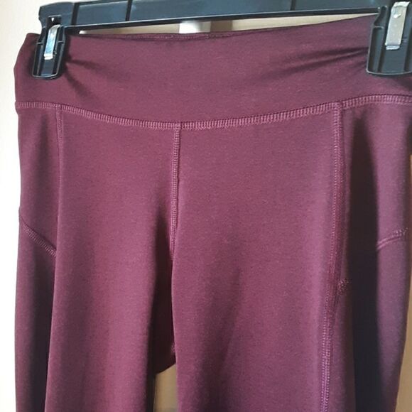 💫💫💫MAROON & BLACK MARLED YOGA WORKOUT ACTIVEWEAR LEGGINGS S - Picture 2 of 6